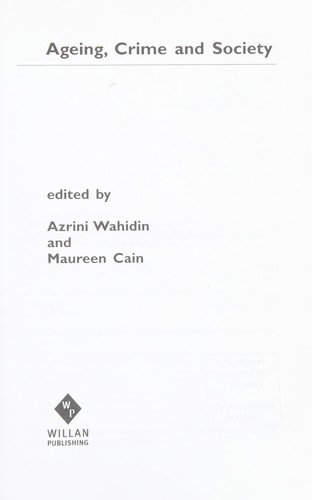 Ageing, Crime and Society