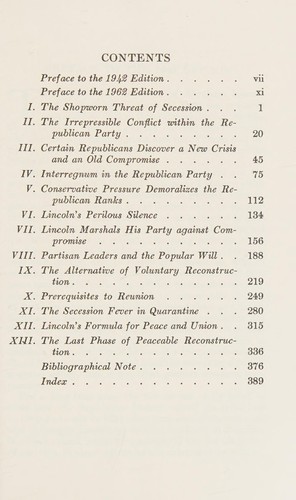 Lincoln and his party in the secession crisis