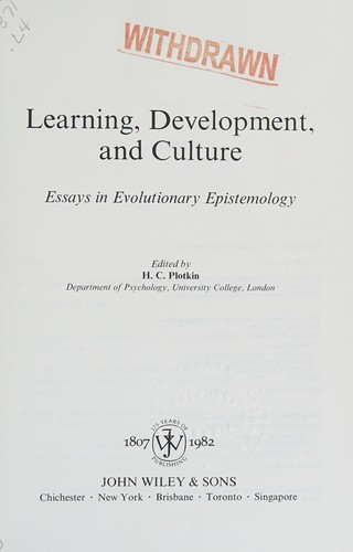 Learning, Development, and Culture