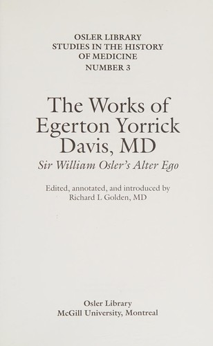 The Works of Egerton Yorrick Davis, MD