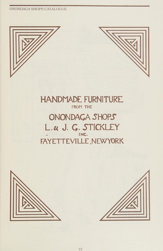 The Mission furniture of L. & J.G. Stickley