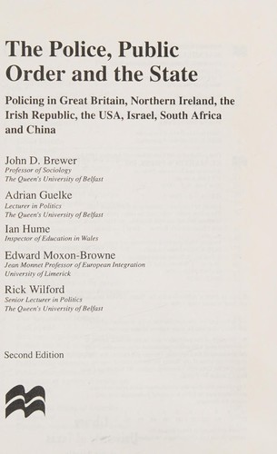 The Police, Public Order, and the State