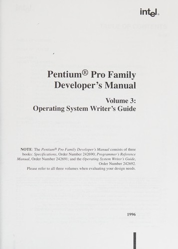 Pentium Pro family developer's manual