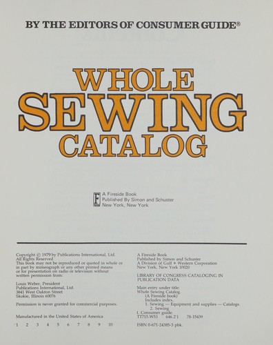 Whole Sewing Catalog