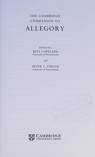 The Cambridge companion to allegory