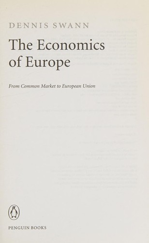 The Economics of Europe