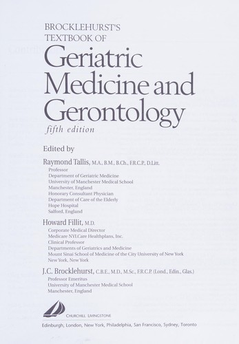 Brocklehurst's Textbook of Geriatric Medicine and Gerontology