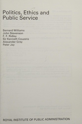Politics, ethics and public service