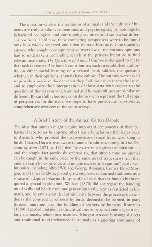 The question of animal culture