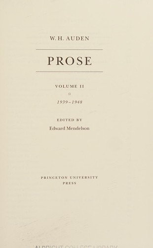 The Complete Works of W. H. Auden