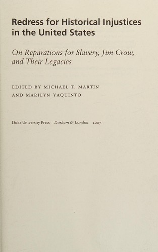 Redress for historical injustices in the United States