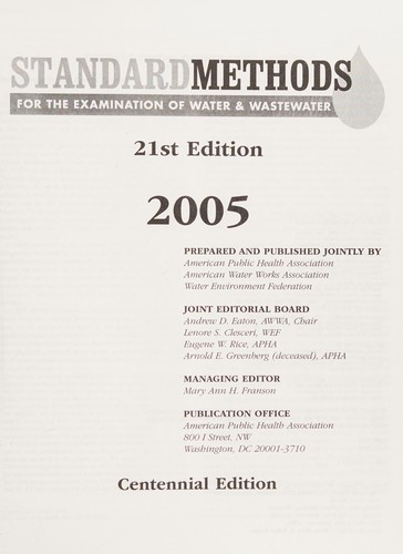 Standard Methods for the Examination of Water and Wastewater