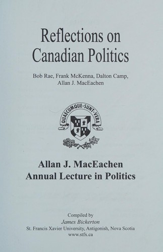 Reflections on Canadian Politics