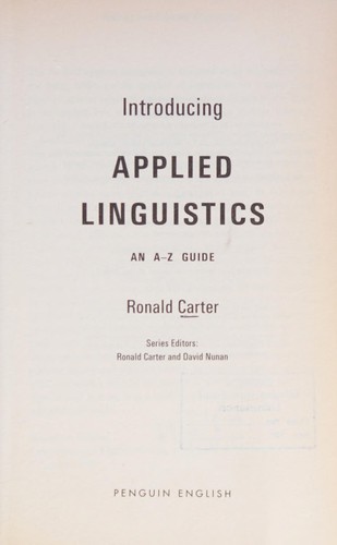Introducing Applied Linguistics
