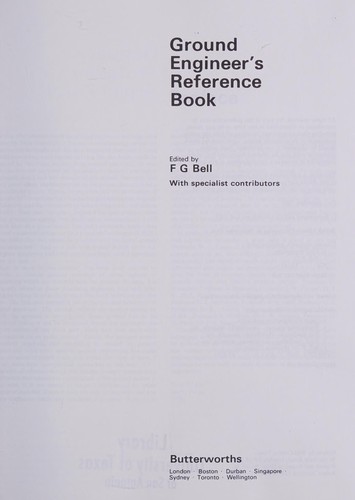 Ground Engineer's Reference Book