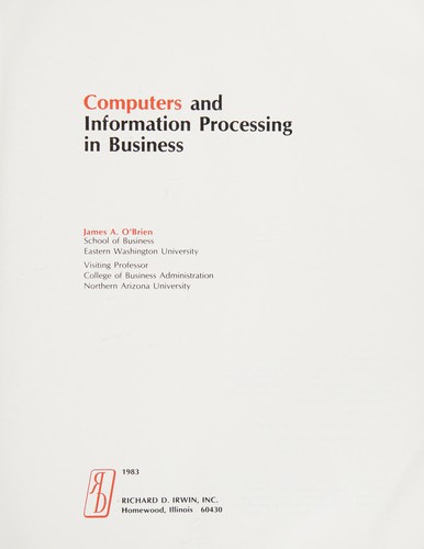 Computers and information processing in business