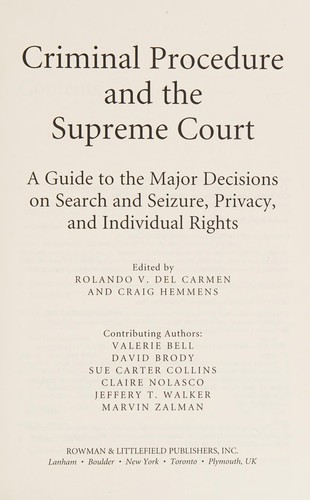 Criminal procedure and the Supreme Court