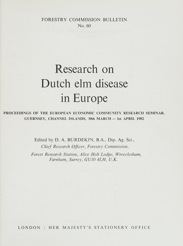 Research on Dutch Elm Disease in Europe