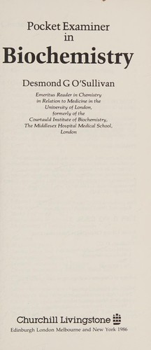 Pocket Examiner in Biochemistry