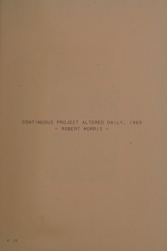 Jonathan Monk: Continuous Project Altered Daily
