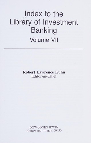 Index to the Library of investment banking