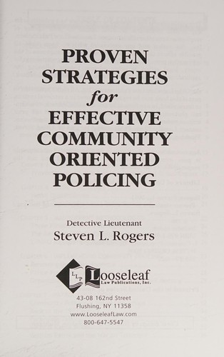 Proven Strategies for Effective Community Oriented Policing