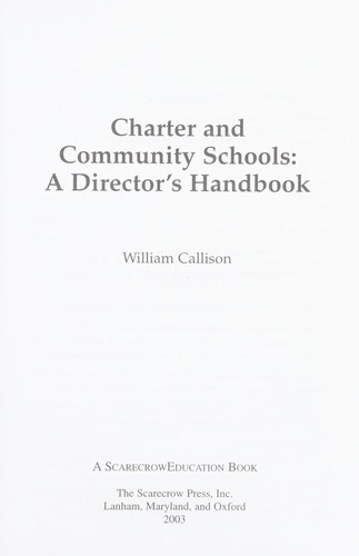 Charter and Community Schools