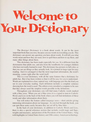 Benziger dictionary