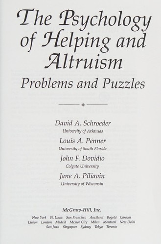 The Psychology of Helping and Altruism
