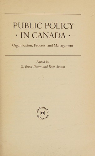 Public Policy in Canada
