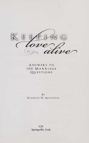 Answers to 100 Marriage Questions