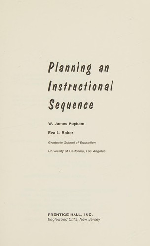 Planning an Instructional Sequence