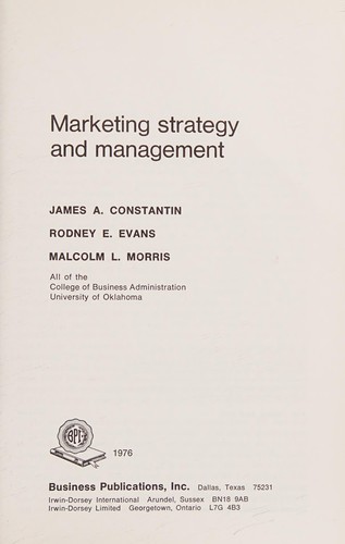 Marketing Strategy and Management