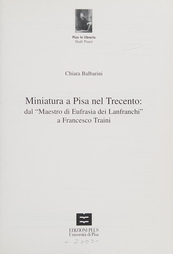 Miniatura a Pisa nel Trecento