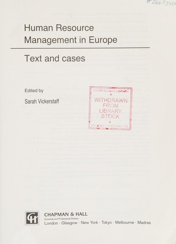 Human Resource Management in Europe