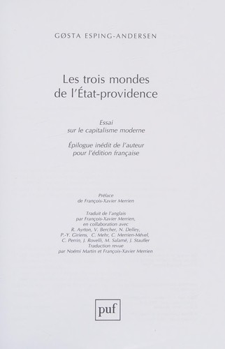 Les trois mondes de l'État-providence