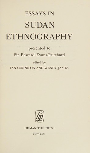 Essays in Sudan etnography