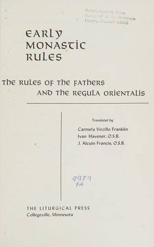 Early Monastic Rules