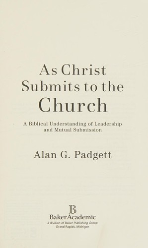 As Christ Submits to the Church