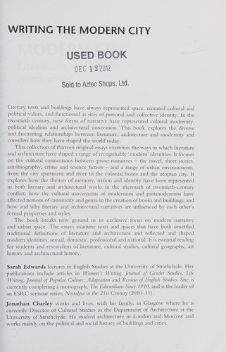 Writing the Modern City