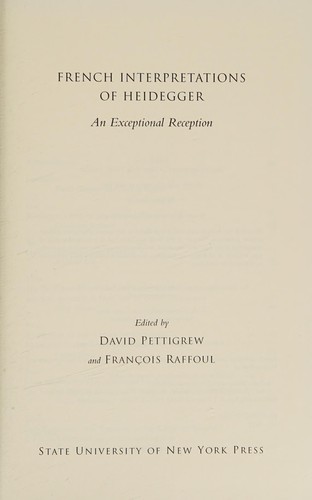 French Interpretations of Heidegger