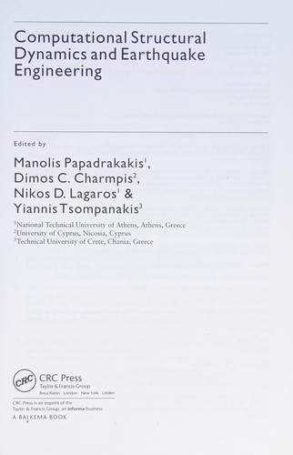 Computational Structural Dynamics and Earthquake Engineering