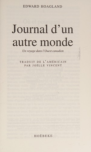 Journal d'un autre monde