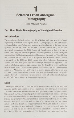 Urban Aboriginal Communities in Canada
