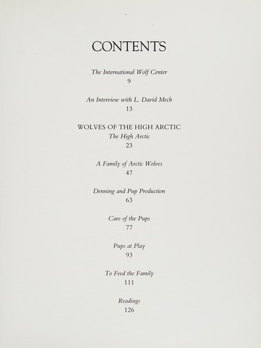 Wolves of the high Arctic