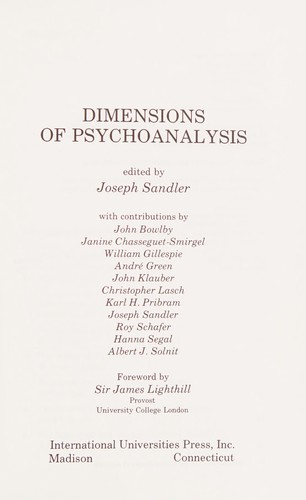 Dimensions of psychoanalysis