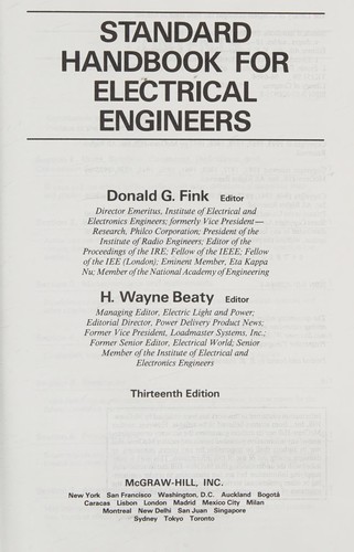 Standard handbook for electrical engineers