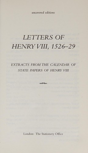 Letters of Henry VIII, 1526-29