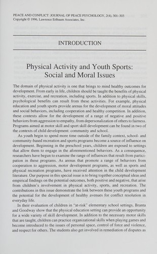 Physical Activity and Youth Sports
