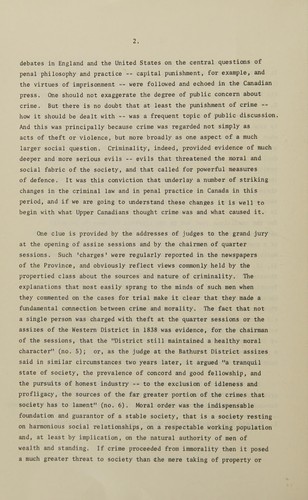 Attitudes towards crime and punishment in upper Canada, 1830-1850